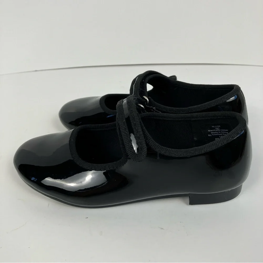 Dance Class Black Patent Leather Molly Jane Tap Shoes Dance Shoes Sz 10 1/2